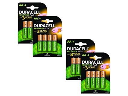 Duracell 1300mAh AA Size Rechargeable Batteries--Pack of 16