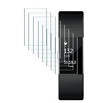 MOUKOU Fitbit Charge 2 Screen Protector [6 Pack], Full-Coverage HD Clear Screen Protector for Fitbit Charge 2 with [Ultra-Clarity] [No Bubble Installtion] [Highly Responsive]
