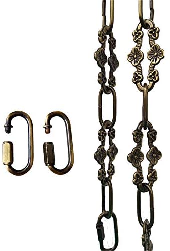 WOERFU 32 inch Antique Bronze Finish Decorative Plum Buckle Chain for Hanging, Lighting