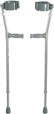 Fabrication Enterprises Forearm Adjustable Aluminum Crutch, Adult, 1Pr 1 count