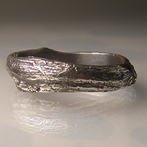 Wide Men's Twig Ring in Sterling Silver