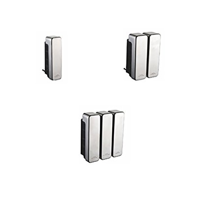 Interhasa! Stainless Steel Wall Mount Soap/Shampoo/Lotion Shower Dispenser, 3 Chamber