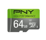 PNY U3 High Performance 64GB High Speed MicroSDXC Class 10 UHS-I up to 60MBsec Flash Memory Card P-SDUX64U360G-GE