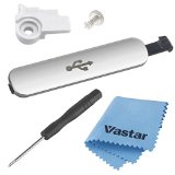 Vastar 5-in-1 Samsung Galaxy S5 Replacement USB Port Charger Cover Flap  Plastic Holder  Screw  Screwdriver for Samsung Galaxy S5 SV I9600 G900 G900A G900V G900T G900P G900F G900H G900I  Vastar Cloth