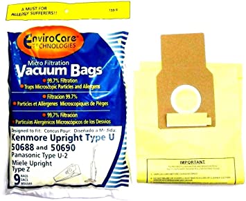 12 KENMORE UPRIGHT 50688 & 50690 MICROFILTRATION VACUUM SWEEPER BAGS