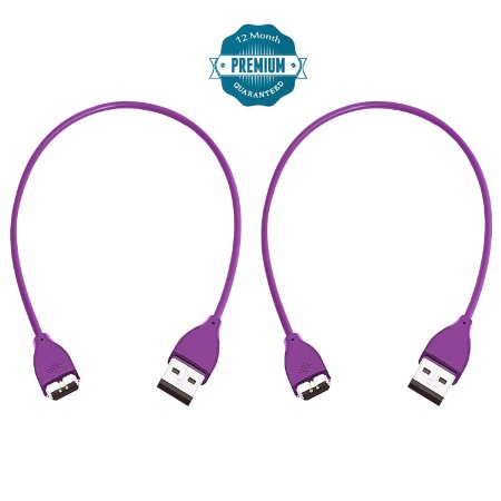 Hotodeal Replacement USB Charger Cable for Fitbit Charge HR Wireless Activity Bracelet Quality Power Charging Cord Pack of 2 1 Year Warranty Guaranteed