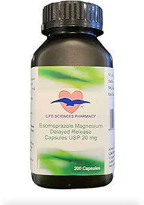 Life Sciences Pharmacy Esomeprazole Magnesium 20mg, 200 Count (Pack of 1)