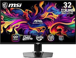 MSI MAG 321UPX QD-OLED écran gaming 31.5 pouces 4K UHD - Dalle Quantum Dot OLED 3840 x 2160, 240Hz / 0.03ms, 99% DCI-P3, ΔE≤2, DisplayHDR True Black 400 - DP 1.4a, HDMI 2.1, USB Type-C