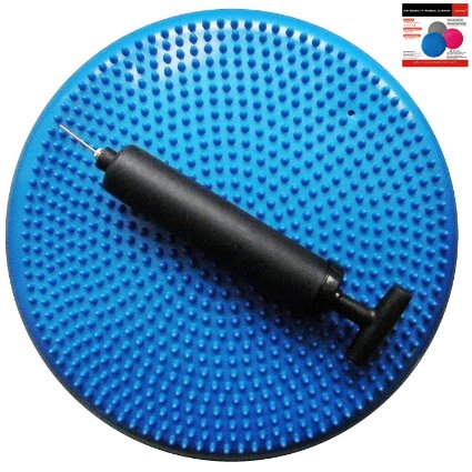 Air Stability Wobble Cushion Blue 35cm14in Diameter Balance Disc Pump Included