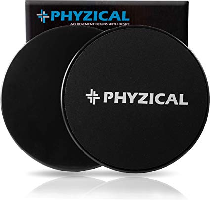 PHYZICAL Core Sliders are Dual Sided Exercise Sliders. Workout on Any Surface. Full Body or Ab Workouts. Compact for Easy Travel. Physical Therapy, Cross Fit Sliders for Fitness