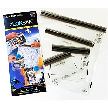 LokSak aLokSak Assorted Waterproof Resealable Storage Bags, Set of 4 (4x7, 6x6, 9x6, 12x12), Clear