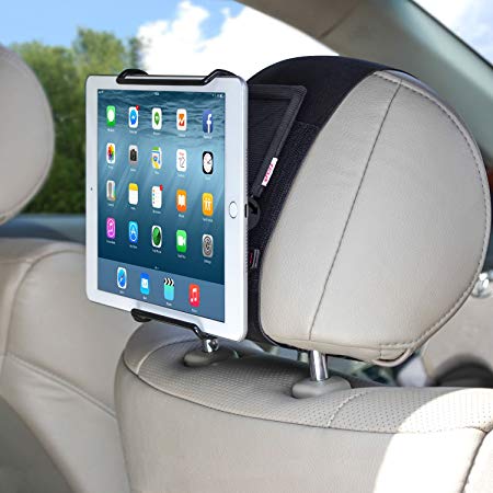 TFY Universal Car Headrest Mount Holder with Angle- Adjustable Holding Clamp for Tablet - iPad Mini/iPad Pro/iPad Air/Samsung Galaxy Tab S / S2 / S3 / Tab 4