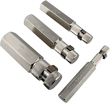 ABN Internal Pipe Removal Tool Pipe Nipple Extractor Set, General Internal Pipe Wrench Set 4pc - 1, 3/4, 1/2, 3/8 Inch
