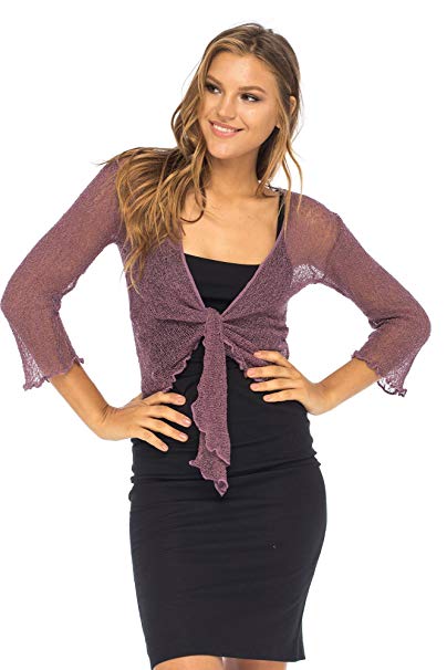 Back From Bali Womens Sheer Shrug Cardigan Lightweight Knit