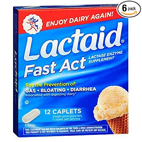 Lactaid Fast Act Caplets - 12 ea., Pack of 6