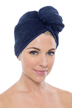 Texere Women's Bamboo Viscose Hair Towel (Tya, Midnight Blue, U)