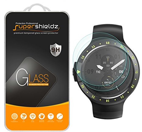 [2-Pack] Supershieldz for Ticwatch E (Express) Tempered Glass Screen Protector, Anti-Scratch, Bubble Free, Lifetime Replacement Warranty