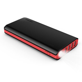EasyAcc Monster PowerBank 20000mAh (4A Input 4.8A Smart Output) External Battery Charger Portable Charger for Android Phone Samsung HTC Smartphones Tablets- Black&Red