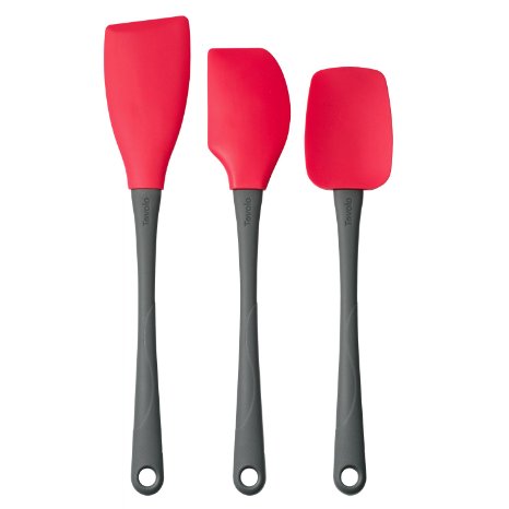 Tovolo 12 Inch Silicone Spatula Set,  Raspberry Fizz - Set of 3