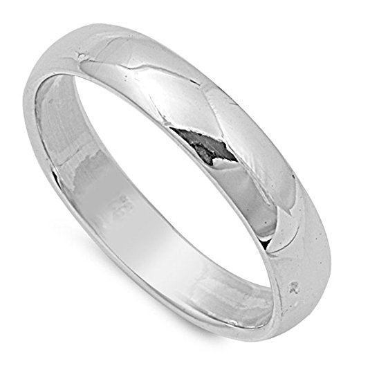 CHOOSE YOUR WIDTH Sterling Silver Wedding Band Comfort Fit Ring 2mm-10mm Sizes 2-15