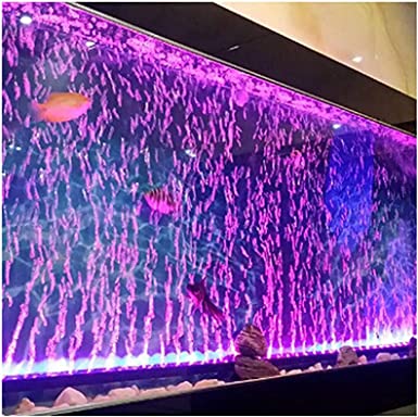 HCDMRE LED Air Bubble Light Aquarium Light Underwater Submersible Fish Tank Light Color Changing Making Oxygen Aquarium Tools,Us Plug (123cm/48.4")