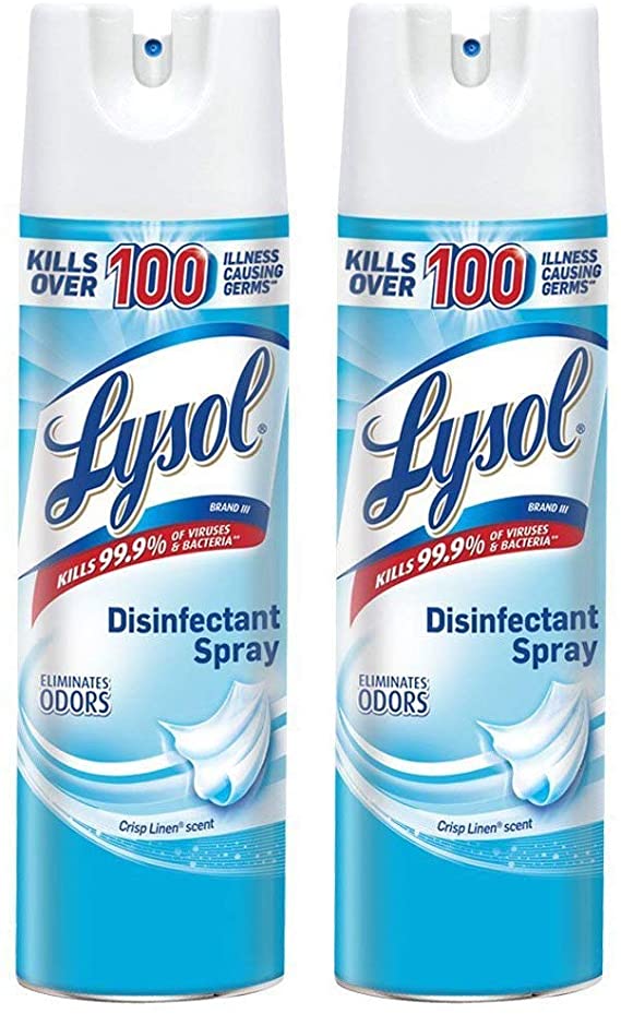 Lysol Disinfectant Spray, Crisp Linen, 38oz (2X19oz) (.4 Pack(38 oz.))