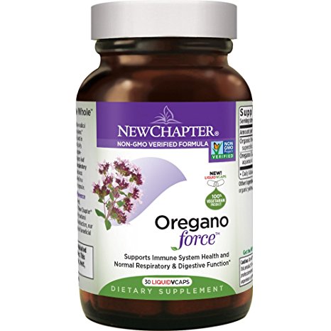 New Chapter Oregano Force for Immune Support with Supercritical Organic Oregano    Non-GMO Ingredients - 30 ct Vegetarian Capsules