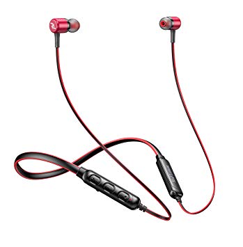 RL Dhoom D110 Sports Neckband,Buds,Vibration Alert, Bluetooth Wireless Earphone with Mic,8hrs Battery, BT v5.0 (Crimson Red)