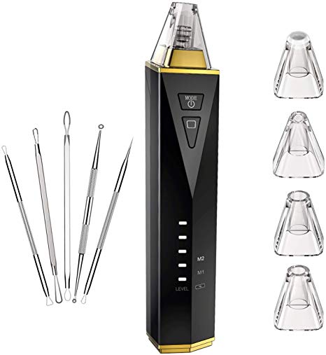 BESTOPE Blackhead Remover Vacuum Tool with 3 Modes, Rechargeable Facial Pore Cleaner Comedone Extractor for Blackhead Whitehead Acne Removal, with 5Pcs Acne Needle