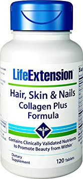 Life extension Hair, Skin, Nails- Collagen Plus, 120 Tablets