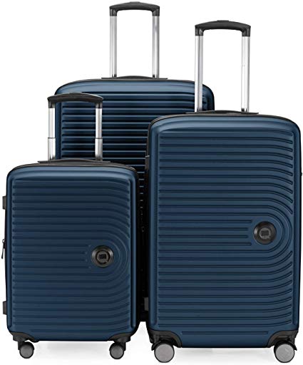 HAUPTSTADTKOFFER - MITTE - Expandable Luggage Set, Carry On Trolley 55cm   Medium Sized Suitcase 69cm   LargeTrolley 76cm, ABS, TSA, Dark Blue