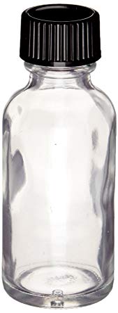 Premium Vials B25-24CL Boston Round Glass Bottle with Cap, 1 oz Capacity, Clear (Pack of 24)