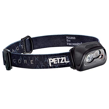 Petzl - ACTIK CORE Headlamp, 350 Lumens, Rechargeable CORE Battery, Black