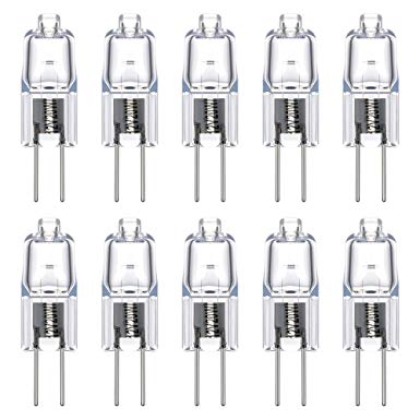 Vicloon G4 Halogen Light Bulbs, 20W 12V G4 Halogen-Pin-Base-Lamp Warm White Clear Capsule Lamp Pack of 10