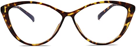 SOJOS Oversized Cateye Blue Light Blocking Glasses Women TR90 Lightweight Frame Computer Eyeglasses SJ5057