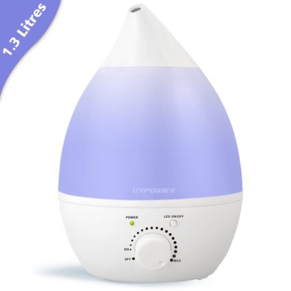 Cool Mist HumidifierURPOWER Best Ultrasonic Humidifier with 7 Color LED Changing Night LightsNo Noise Waterless Auto Shut-off Ultrasonic Air Humidifier for Home Bedroom Office Babyroom 13 Litres