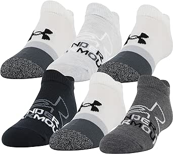 Under Armour Kids' Essential 2.0 Lightweight No Show Socks, 6-Pairs