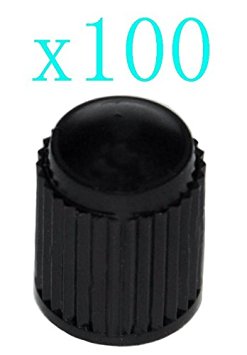 Cutequeen 100pcs Black Plastic Tire Rim Wheel Valve Stem Caps - Black Color