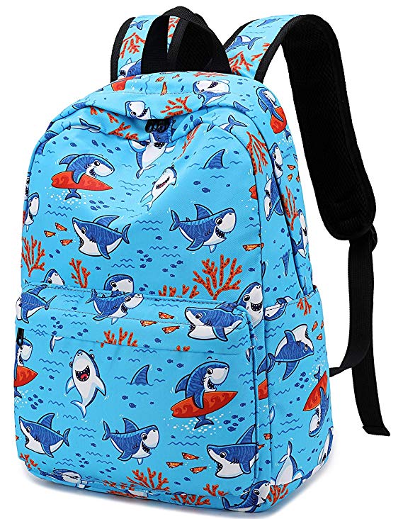 Kids Backpack Preschool Schoolbag Shark for Boys Girls Kindergarten Bookbag Water Resistant (Blue-0028)
