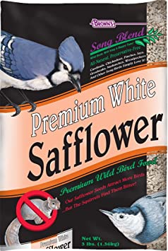 F.M. Brown's Song Blend Premium Safflower Seeds for Pets, 3-Pound, White