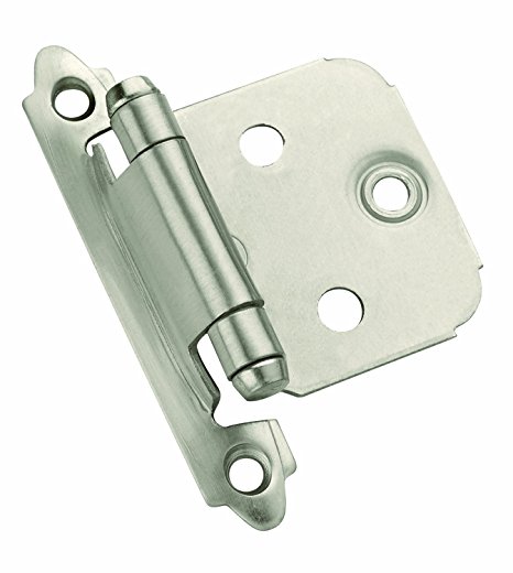 Amerock TEN3429-G10 Traditional Hinge Self Closing Face Mount, Satin Nickel, 3/8-Inch, 10-Pack