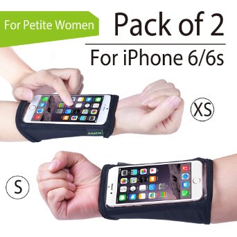 Avantree Wrista (2 Pack: Size XS   Size S for Petite Women), Wristband / Forearm Armband for iPhone 6s/ 6/ 5s/ 4s, Samsung Galaxy S3 / S4, with an Inside Little Pocket for Key, ID card, Cash, Etc.