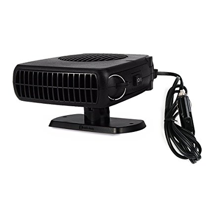 Zento Deals 2 in 1 12V Portable Swing-out Handle Heater and Defroster Fan