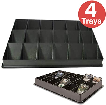Totem World 18 Slot Trading Card Sorting & Dealer Tray 4 Pack Bundle - Perfect for Trading Card Sorting and Card Organization for Pokemon, Yu-Gi-Oh, and Magic The Gathering