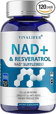 VIVALIFER NR Supplement 1500MG Per Serving, NAD  Supplement with Resveratrol for Maximum Anti-Aging, Immune and Energy Support - 120 Capsules