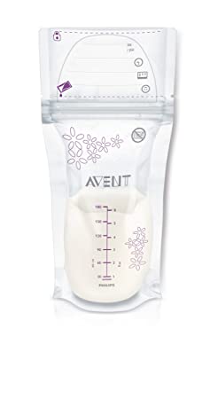 Philips Avent Breast Milk Storage Bags, Clear, 6 Ounce, 50 Pack