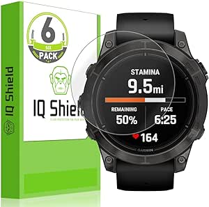 IQShield Screen Protector Compatible with Garmin Epix Pro 47mm (6-Pack) Anti-Bubble Clear TPU Film