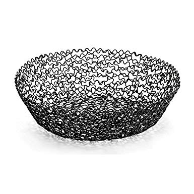 TableCraft Products BK37508 Basket, Round, 8" x 2", Black