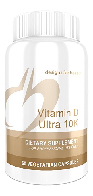 Designs for Health, Vitamin D Ultra 10K, High Potency Vitamin D, Vitamin K1 and K2- 60 Vegetarian Capsules