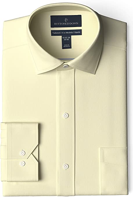 Buttoned Down Men's Tailored Fit Spread Collar Solid Non-Iron Dress Shirt